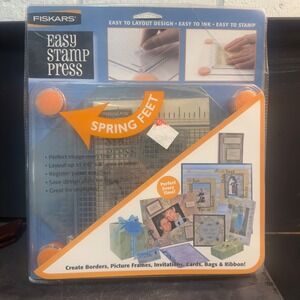 Fiskars Easy Stamp Press Stamping Tool Crafting Layout Ruler Grid Tool 12-8849